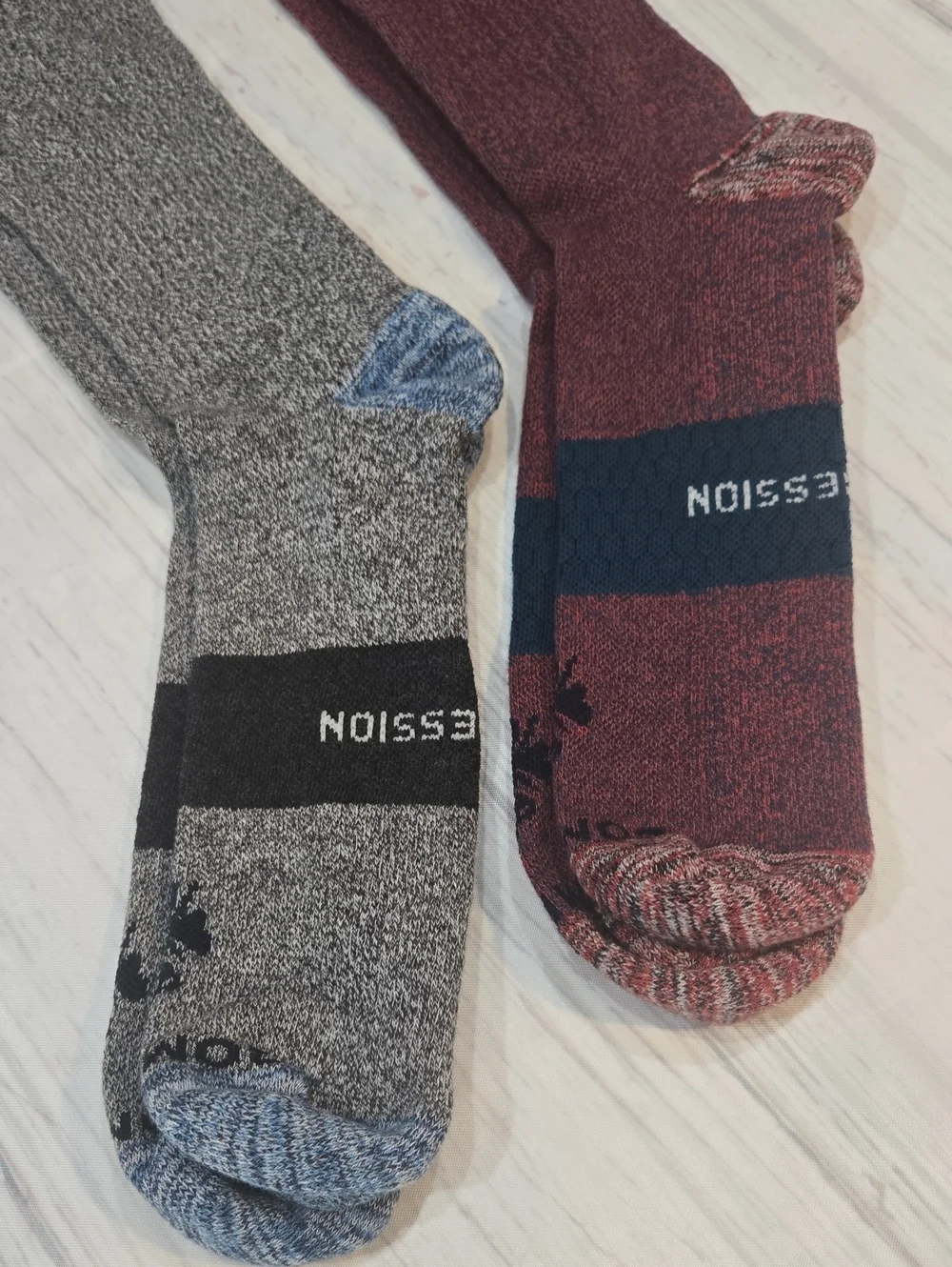 Bombas Compression Knee-High Socks XL - Gray & Burgundy